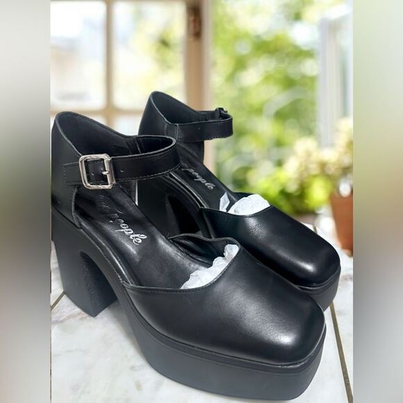 🔥 FREE PEOPLE Gwen Mary Jane Platforms Heels Size 39 US 8.5 - Picture 13 of 15